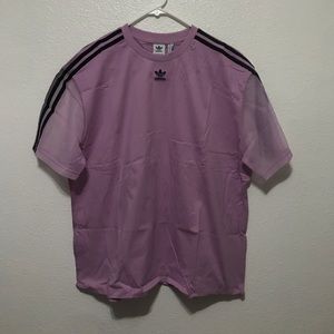 Adidas originals mesh logo t shirt lavender